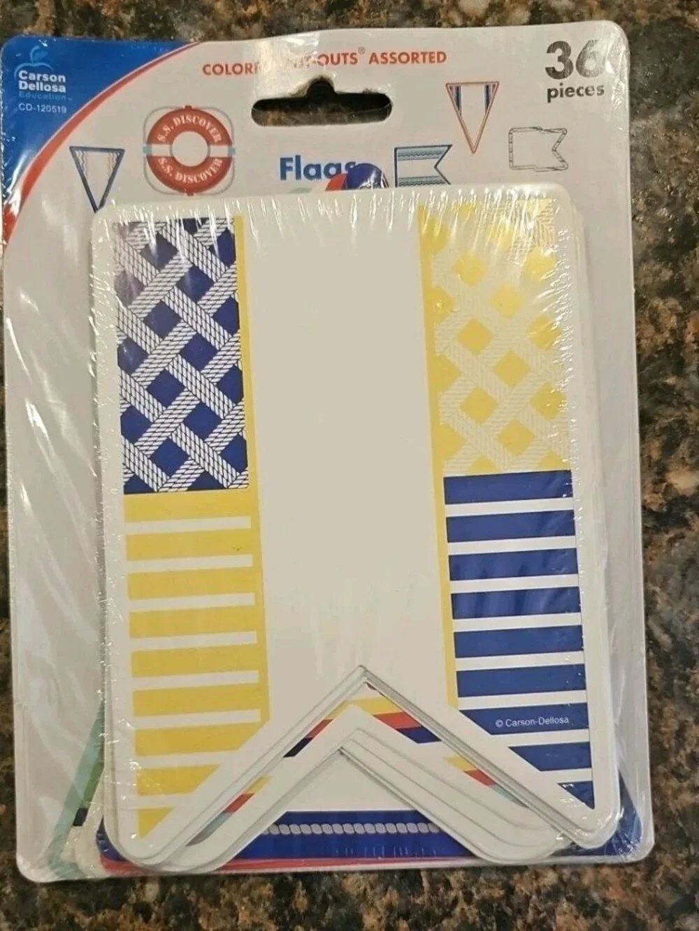 Carson Dellosa S.S. Discover Flags 36 Nautical Designs Cut-Outs Fast Shipping